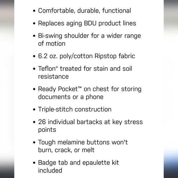 $65 5.11 TACTICAL TDU RIP STOP LONG SLEEVE NAVY BLUE MEN'S SHIRT S SMALL NWT - Picture 6 of 7